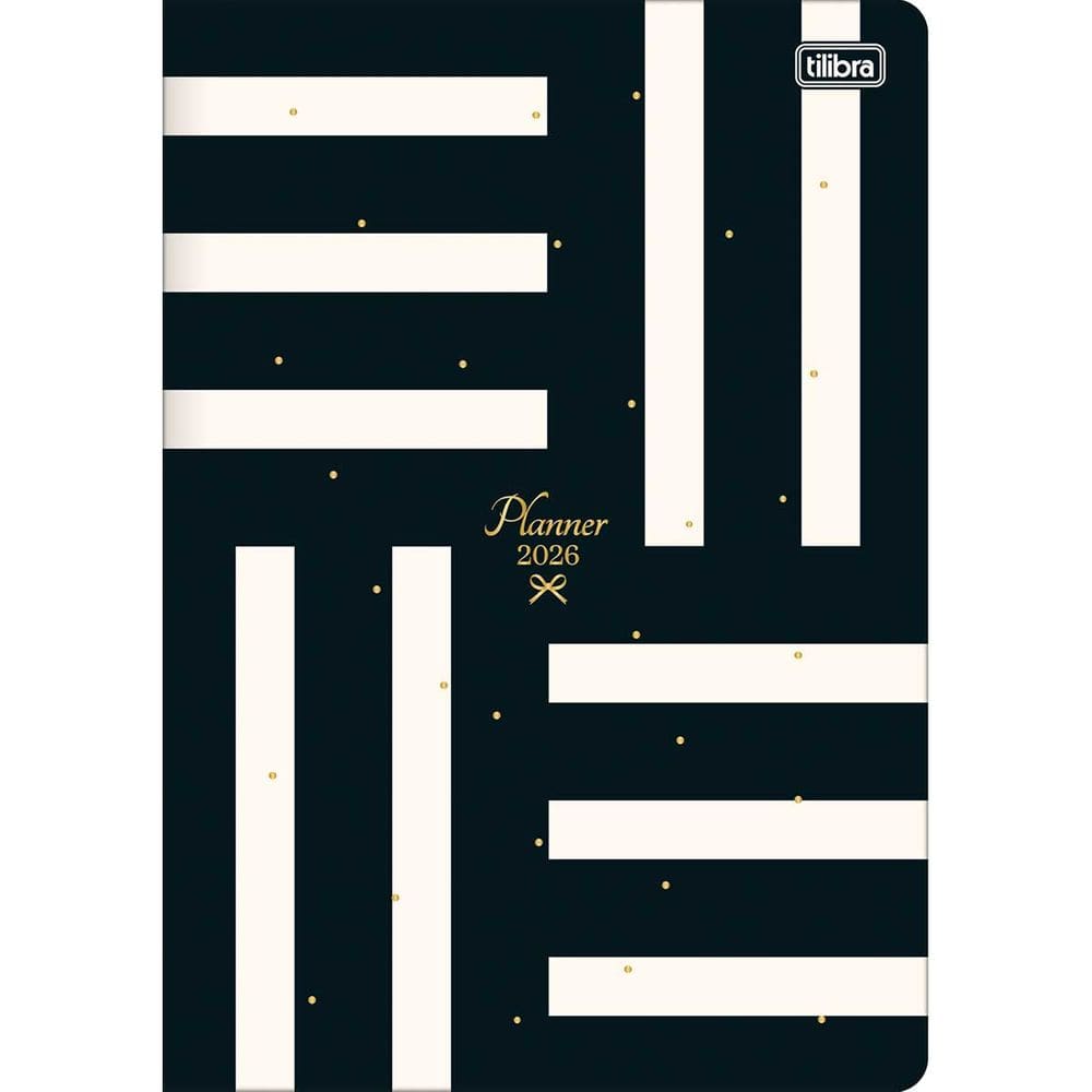 Tilibra - Planner Grampeado 17,8 x 25,4 cm West Village 90 G 2026-4 Conjuntos de Listras