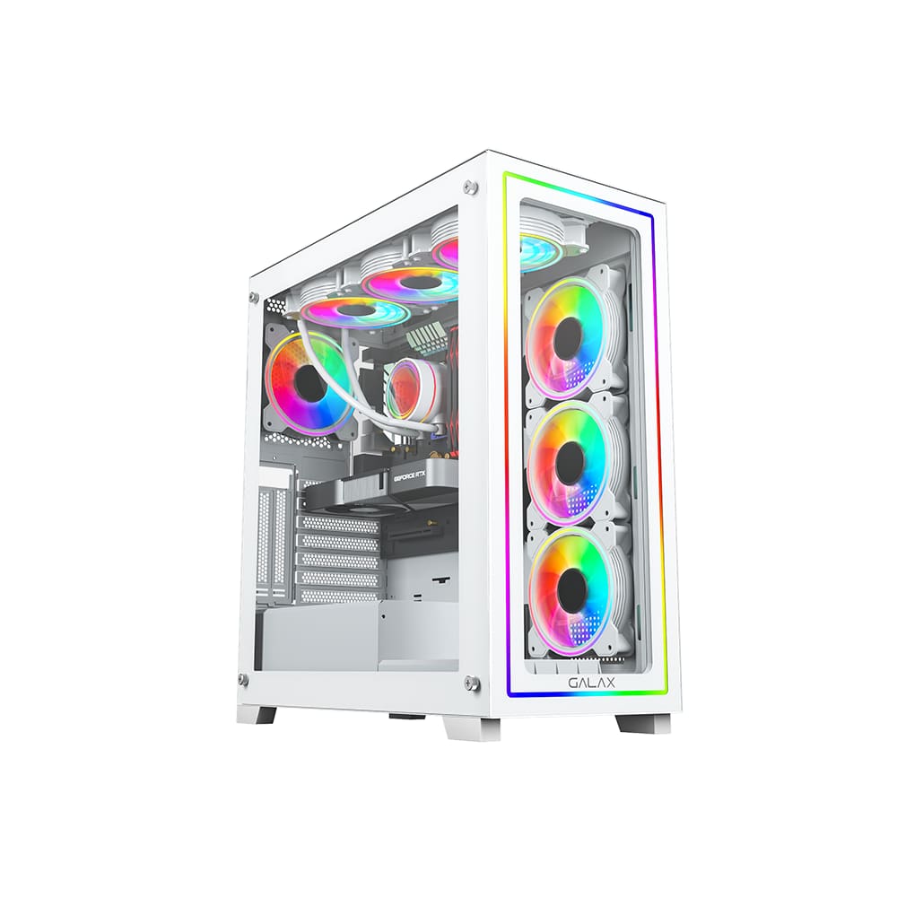 Gabinete Galax Omega Mid Tower White Com 4 Fans ARGB Branco