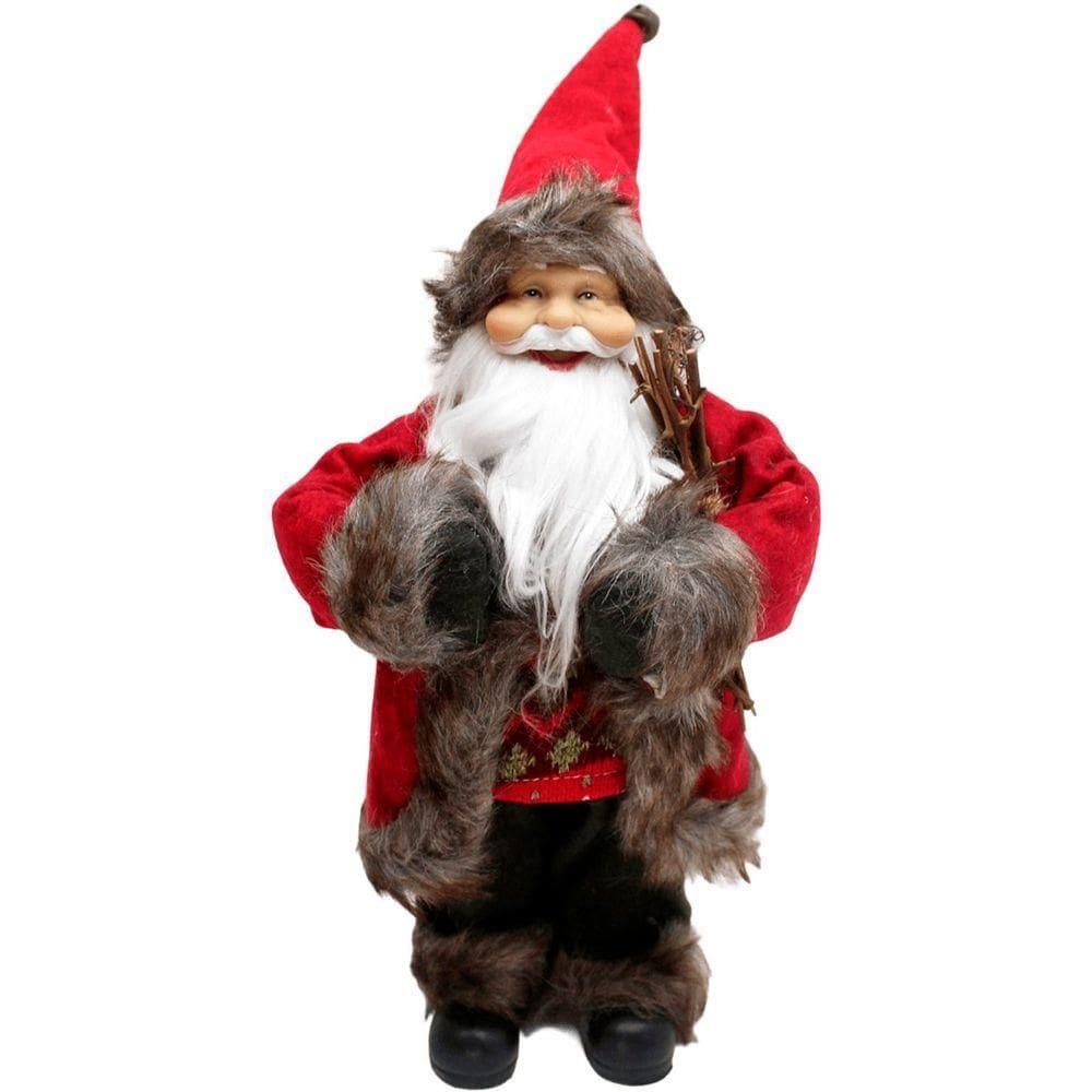 Decoração Boneco Papai Noel Casaco Natalino Tradicional 30cm