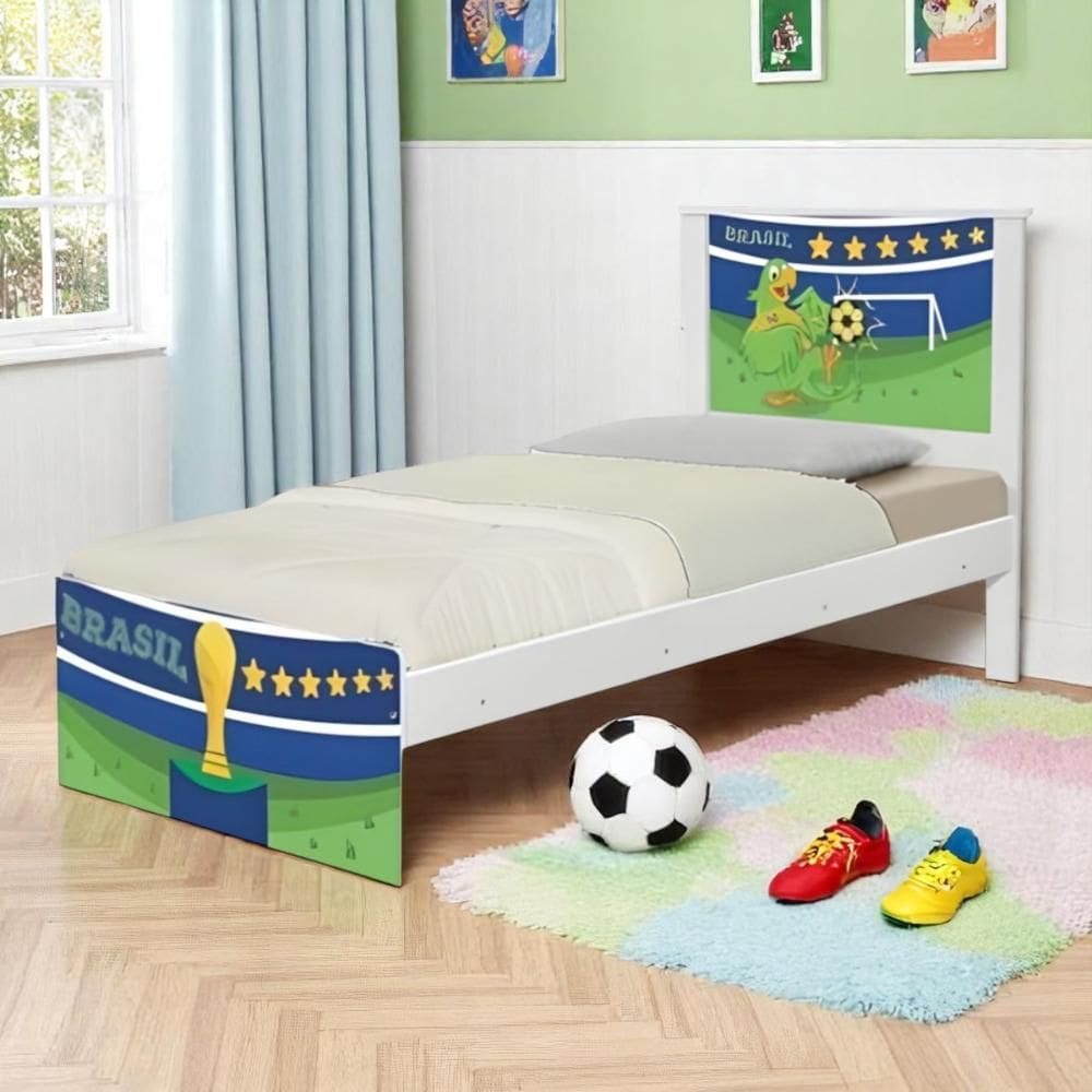 Cama Juvenil Zap Copa do Mundo Brasil com Colchão
