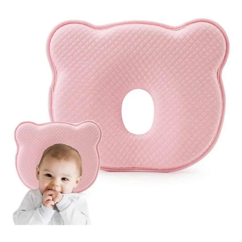 Cushion Head Flat Baby Memory Foam rosa