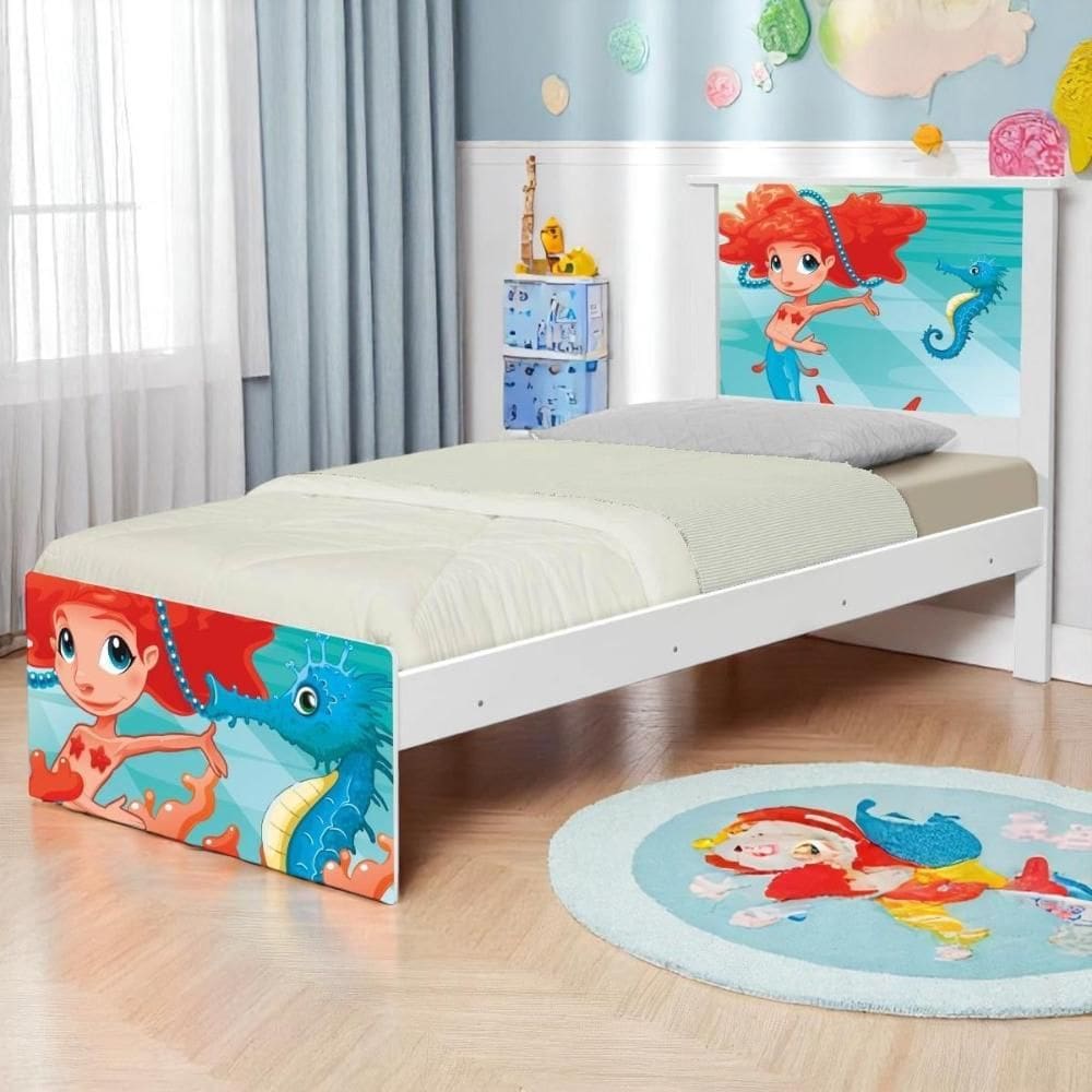 Bi Cama Juvenil Zap Sereia Ruiva com Colchões