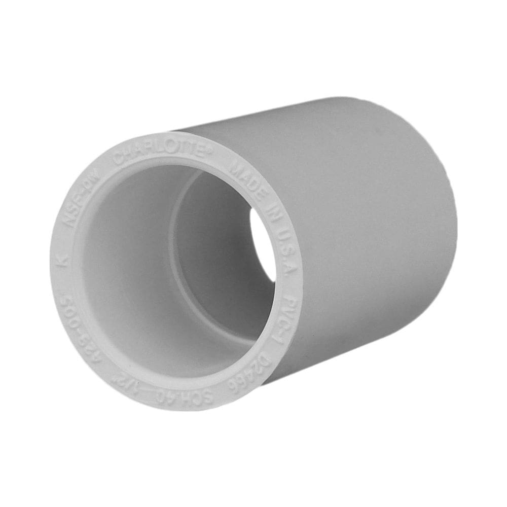 Acoplamento Charlotte Pipe 1/2” SCH 40 PVC Pressure, pacote com 10
