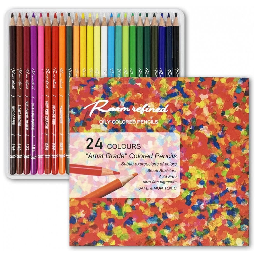 Lápis de Cor com 24 Cores, Série Artist Soft com Núcleos de grafite Vibrantes, Lápis de Cor Profissionais à Base de Óleo, Lápis de Desenho