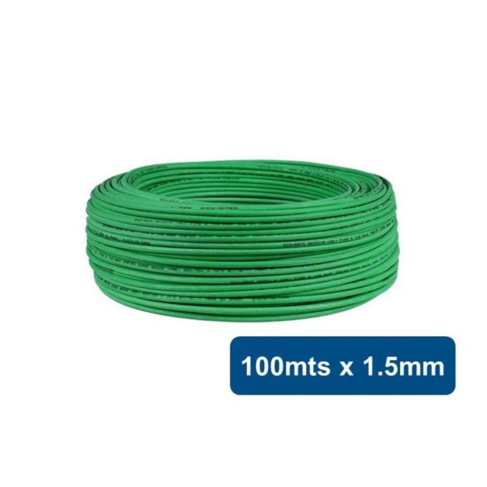 Cabo Eva H07Z1-K 100m 1,5 mm verde com tampa retardadora de chama