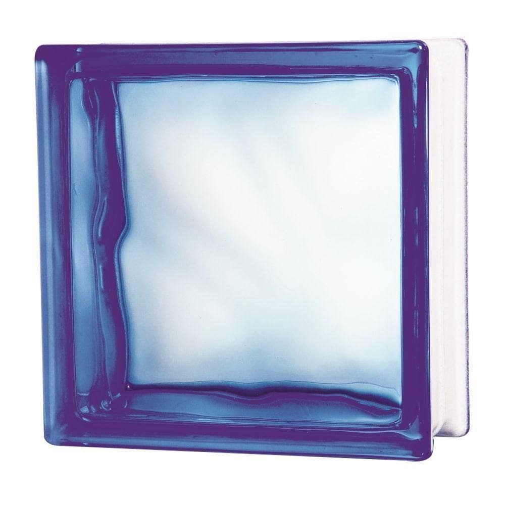 Tijolo De Vidro 19 X 19 X 8 Cm Cloudy S-color Azul 06 Unidades Tradestar