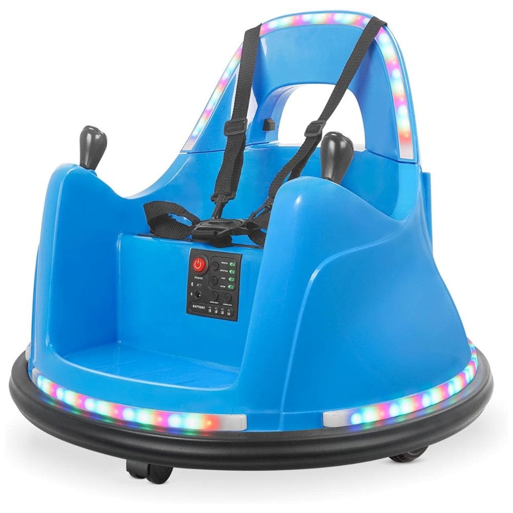 Carro Elétrico Infantil Bate Bate 12V com 2 Velocidades, Controle Remoto e APP, Luzes LED, Bluetooth e Giro de 360º para Crianças de 1 a 5