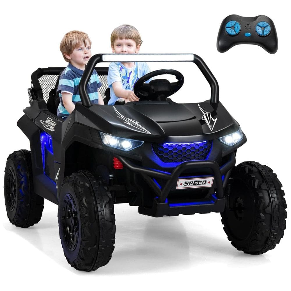 Carro Elétrico Infantil, Jeep com Controle Remoto, 2 Lugares, Suspensão de Mola, Partida Suave, Música via Bluetooth e FM, 12V, Olakids