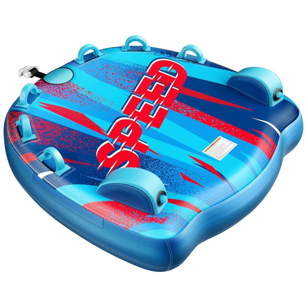 Boia Rebocável para 3 Pessoas, Carga Máx 230 kg com Capa de Nylon Resistente e 6 Alças Acolchoadas, Sunrio, Azul