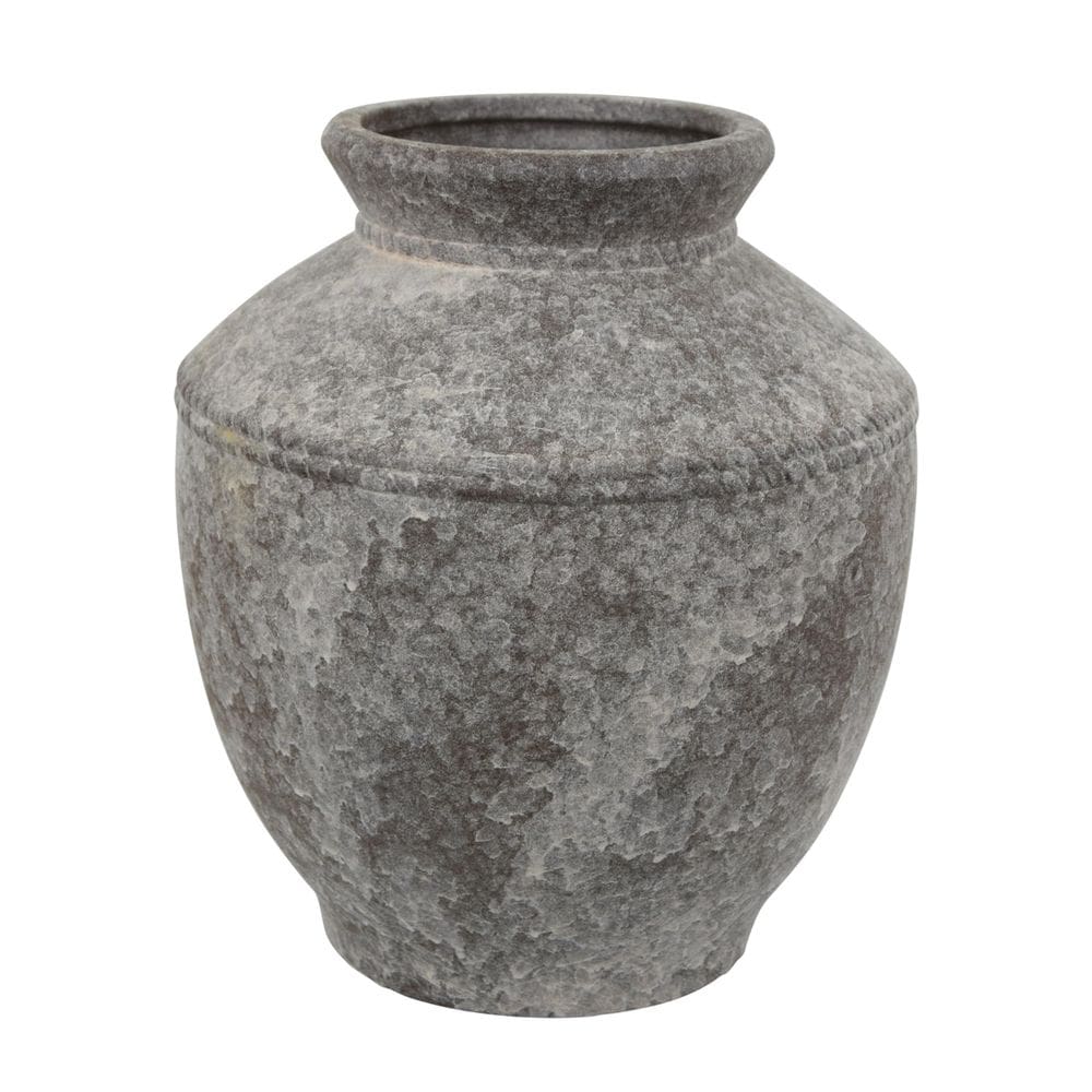 Vaso Benzara Modern Pot Shape Antique Marrom Cinza 41 cm