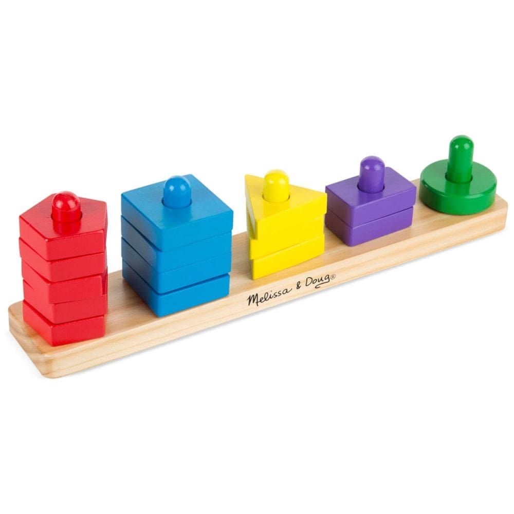 Kit de Empilhar e Classificar Infantil de Madeira com 15 Peças para Crianças Acima de 2 Anos, Melissa & Doug