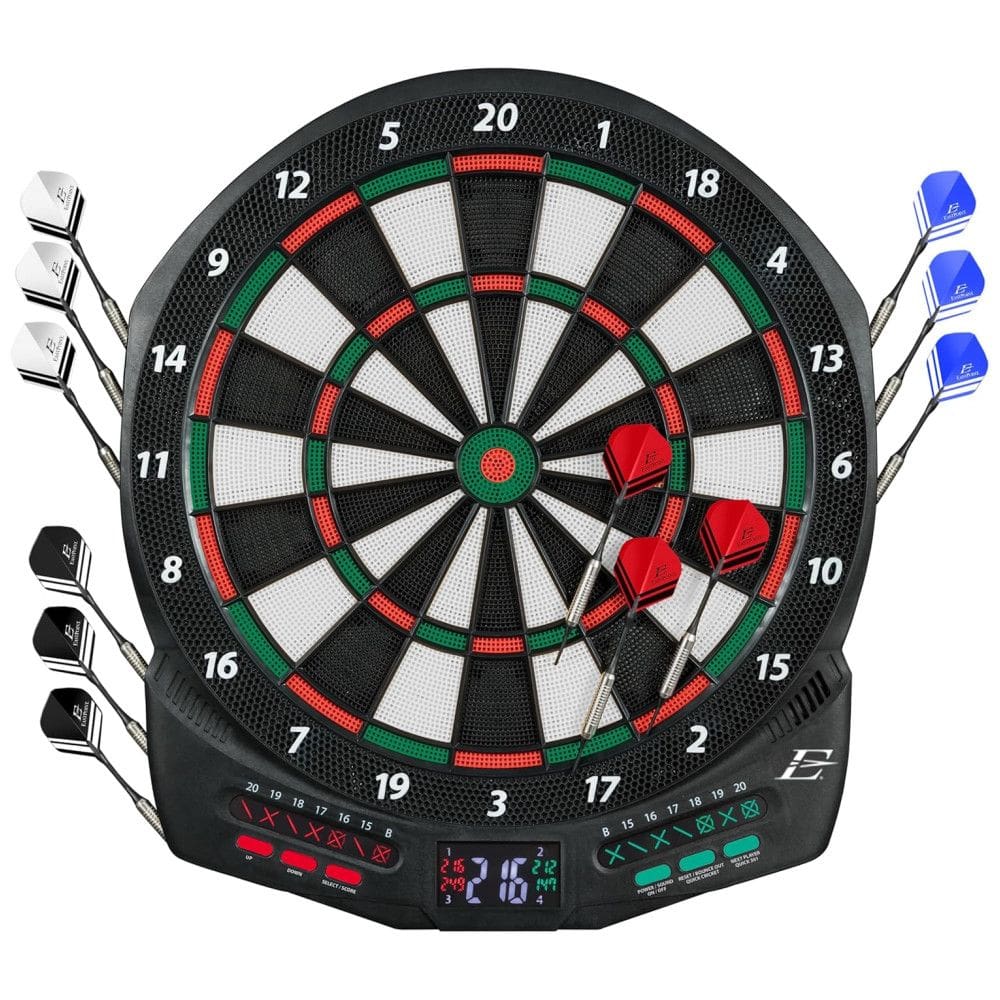 Jogo de Dardos Eletrônico, 12 Dardos e 30 Modos de Jogo com Luz LED para até 4 Jogadores, EastPoint Sports