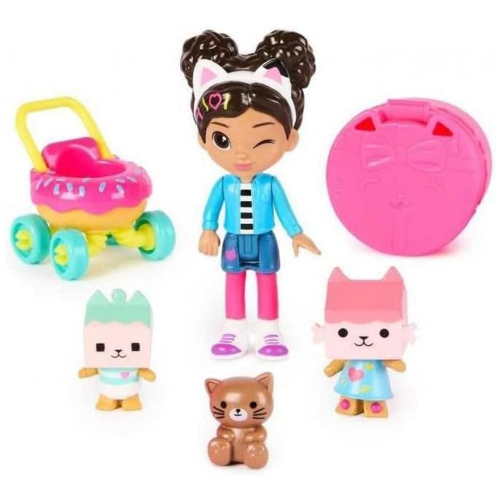 Conjunto de Figuras de Cuidados com os Gatinhos da Casa de Bonecas da Gabby: Gabby, Baby Box, Baby Benny Box,Gabby`s Dollhouse