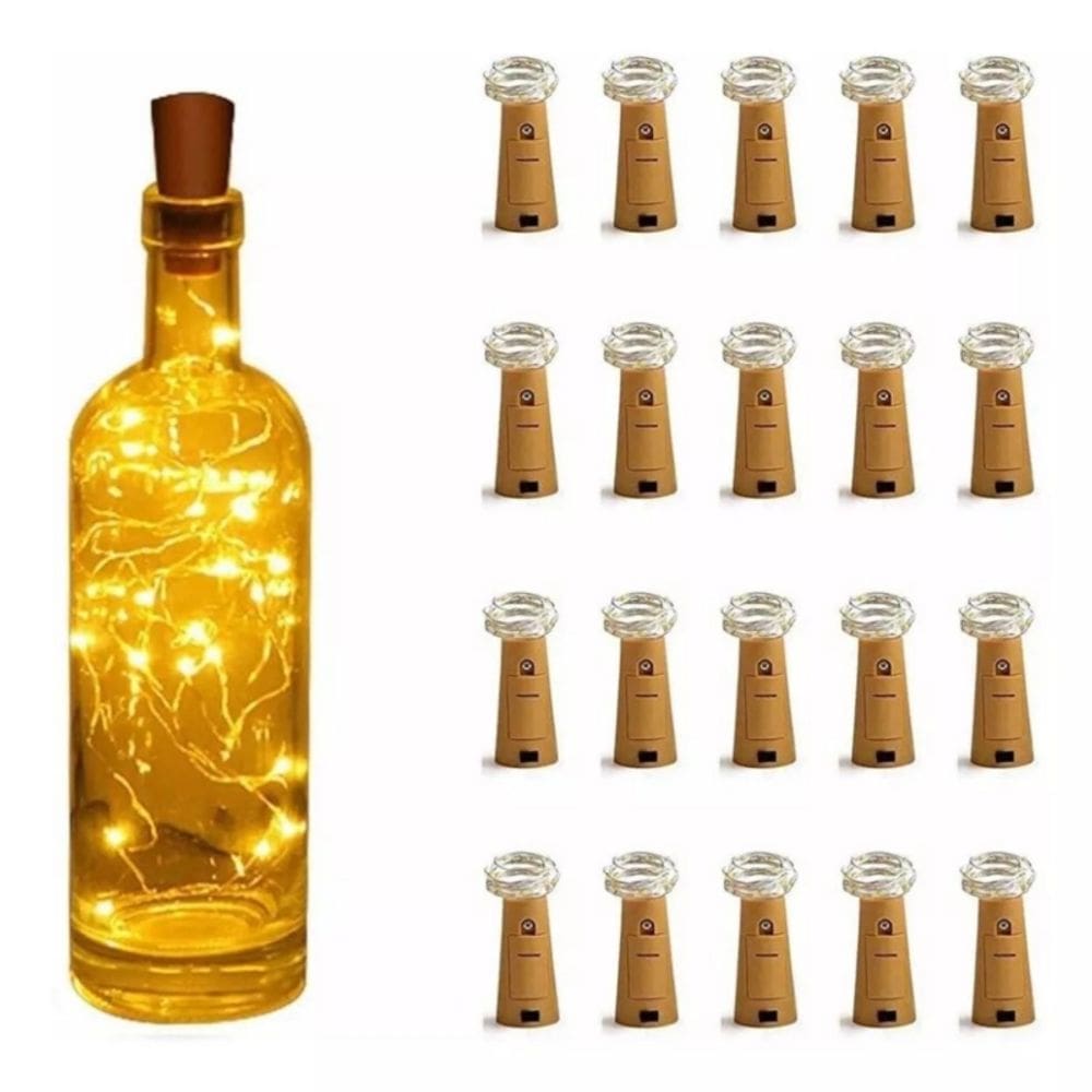 Pacote de luzes LED com cortiça para decoração de garrafas (20 unidades)