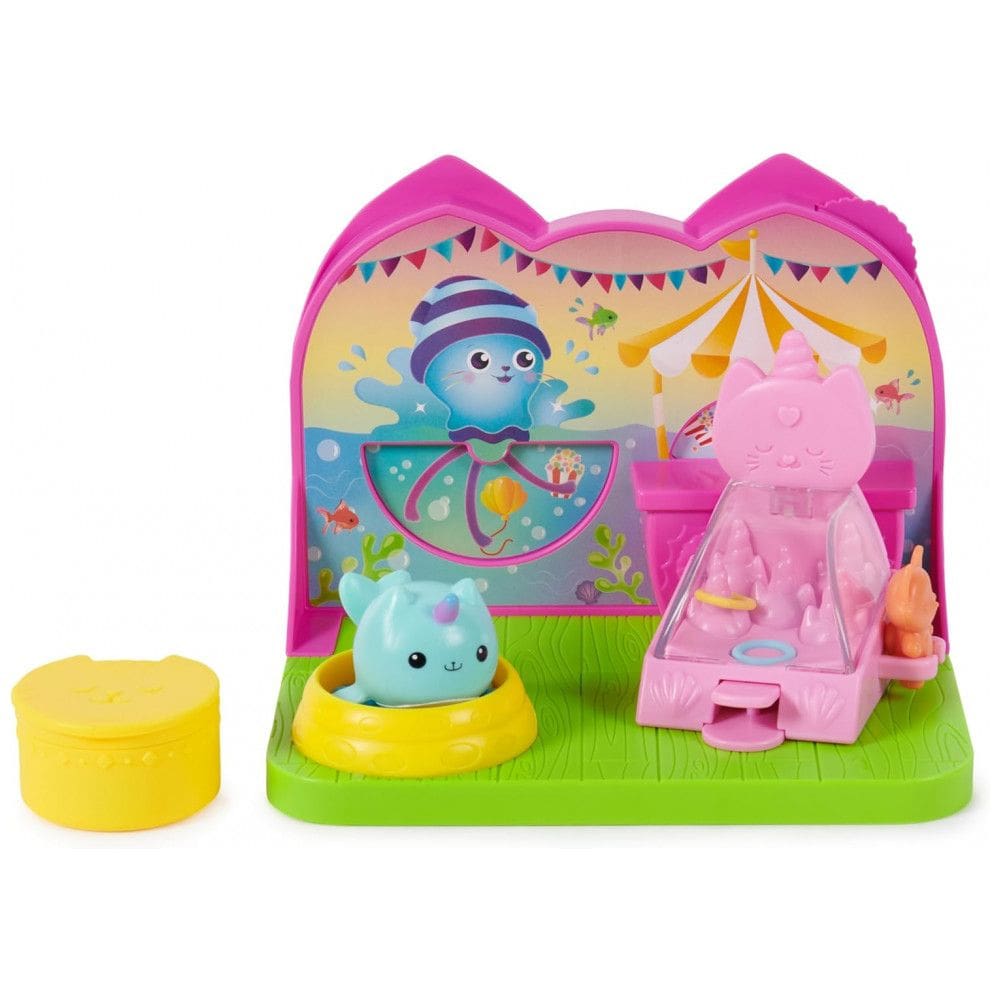 Sala de Carnaval do Narval Felino da Casinha da Gabby, com Figura de Brinquedo, Surpresas e Móveis de Casinha de Boneca, Gabby`s Dollhouse