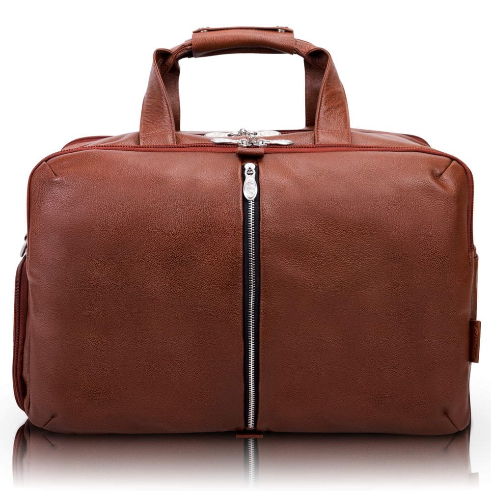 Mochila McKlein Avondale Brown 48 cm em couro de viagem
