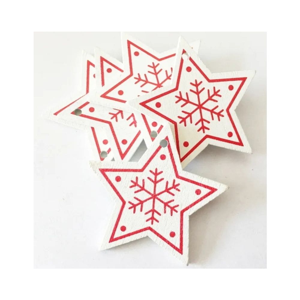 Enfeite de Natal: Estrela de Natal de madeira, 5 cm, 10 peças