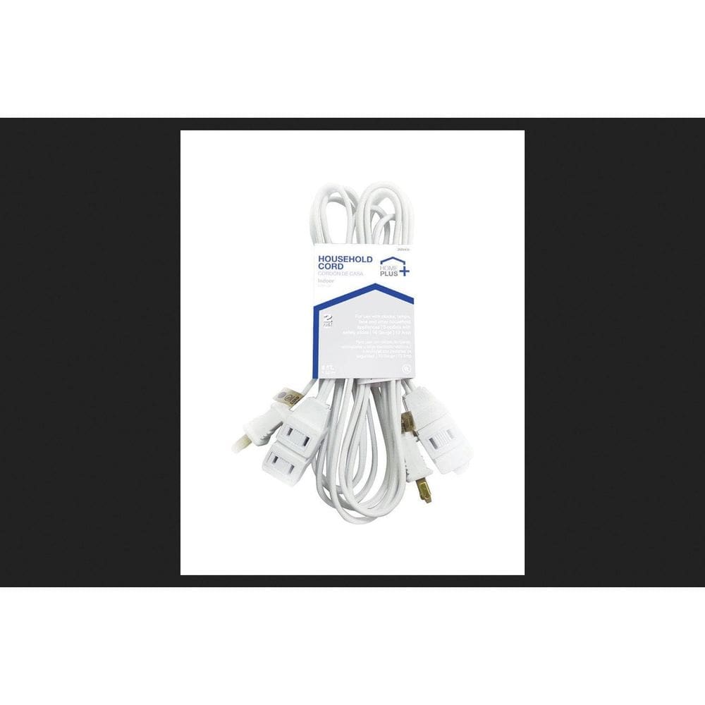 Cabo de extensão Home Plus, calibre 16/2, branco, 1,8 m