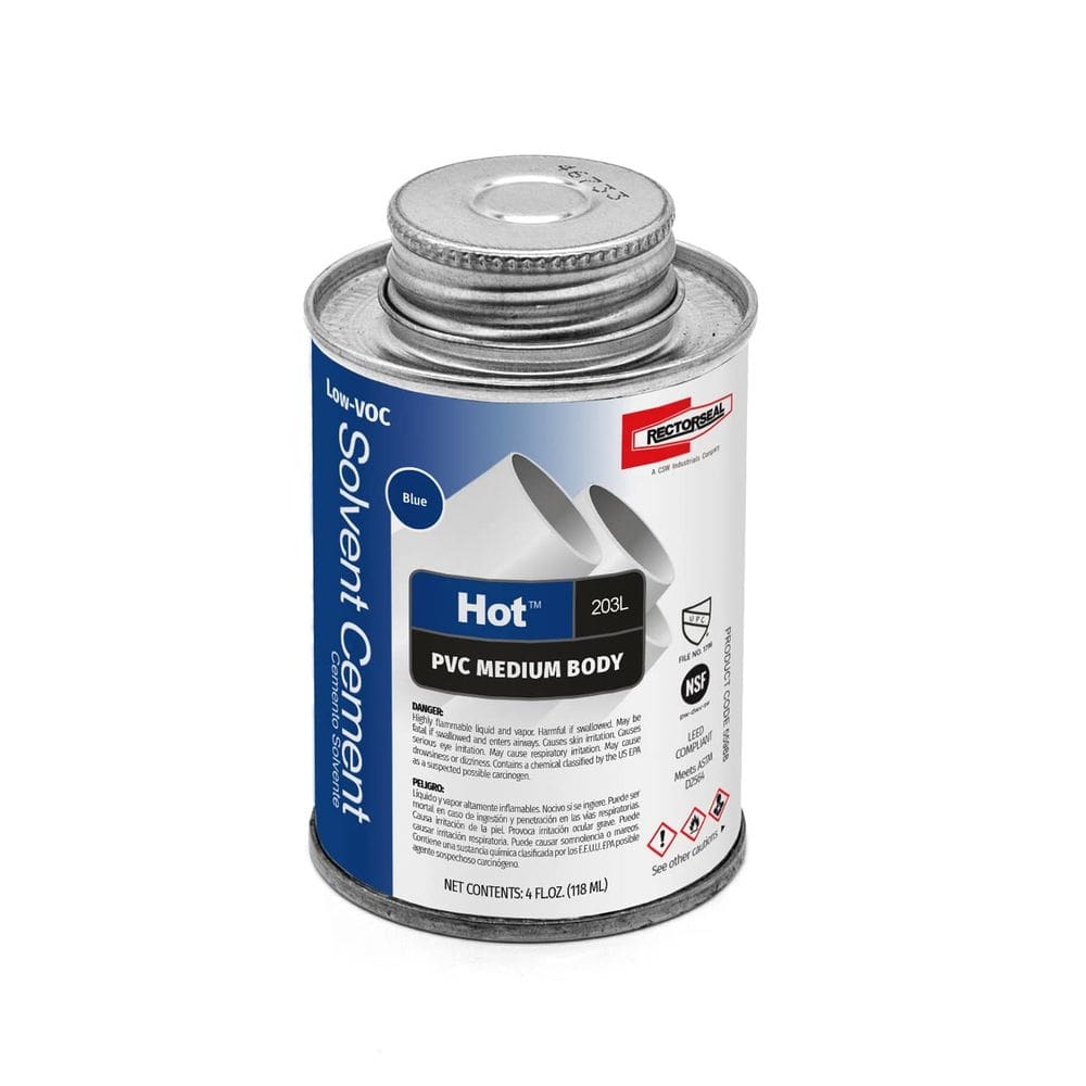 Adesivo Rectorseal 55988 Hot 203L Cimento de PVC azul 118 ml