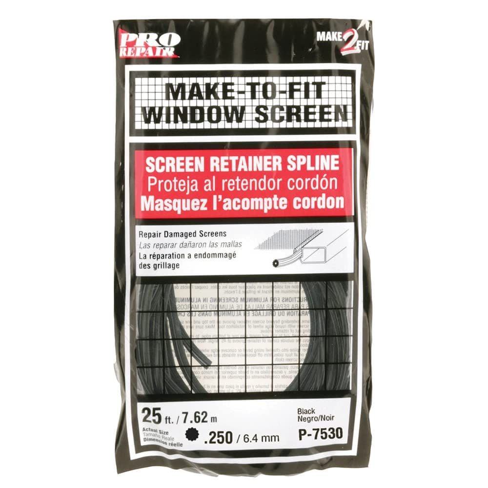 Retentor de tela Spline Prime-Line P7530 0,6 cm x 7,5 m preto