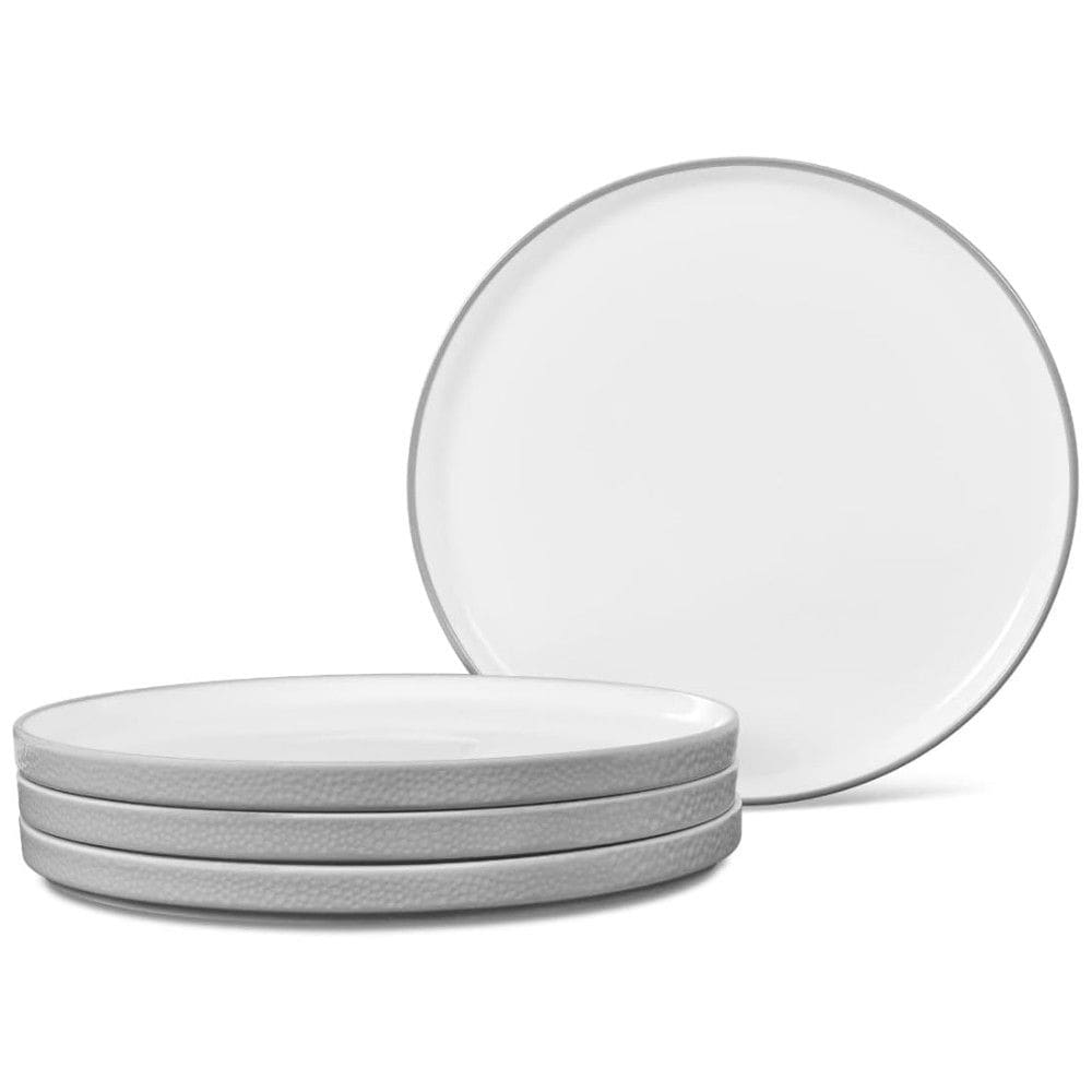 Conjunto de Pratos para Sobremesa e Salada com 4 Peças, Formato Redondo, Material de Porcelana e Designer Minimalista, Noritake G008-205D
