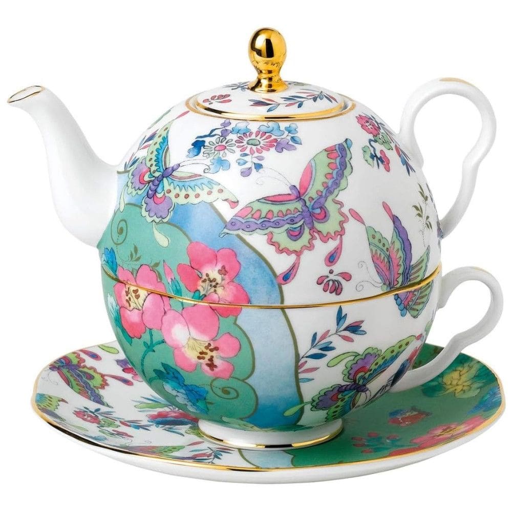 Bule de Chá 560mL com Designs Florais Vintage e Material de Porcelana Fina, Wedgwood