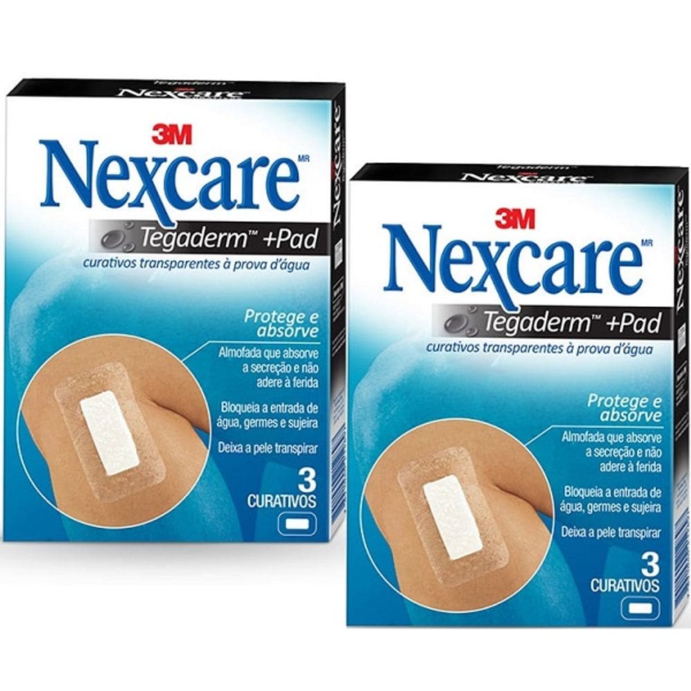Kit com 2 Caixas de Curativo Nexcare Tegaderm com PAD