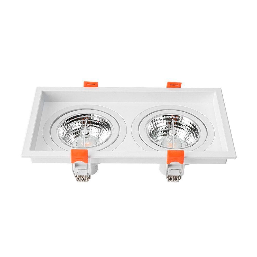 Spot de Embutir Recuado Nordecor Loyo para 2 Lâmpadas AR70 GU10