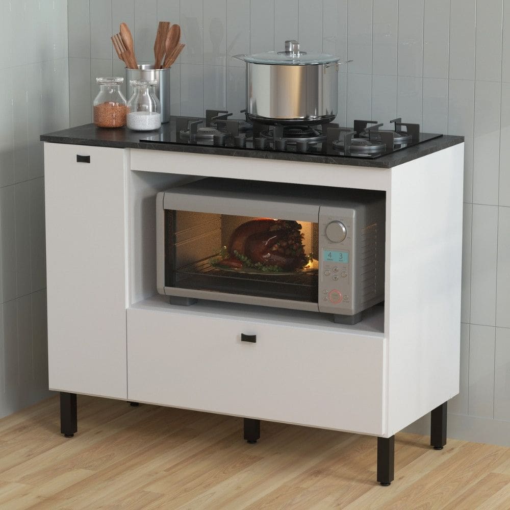 Balcao para Cooktop 5 Bocas 2 Portas BL3316 Tecno Mobili