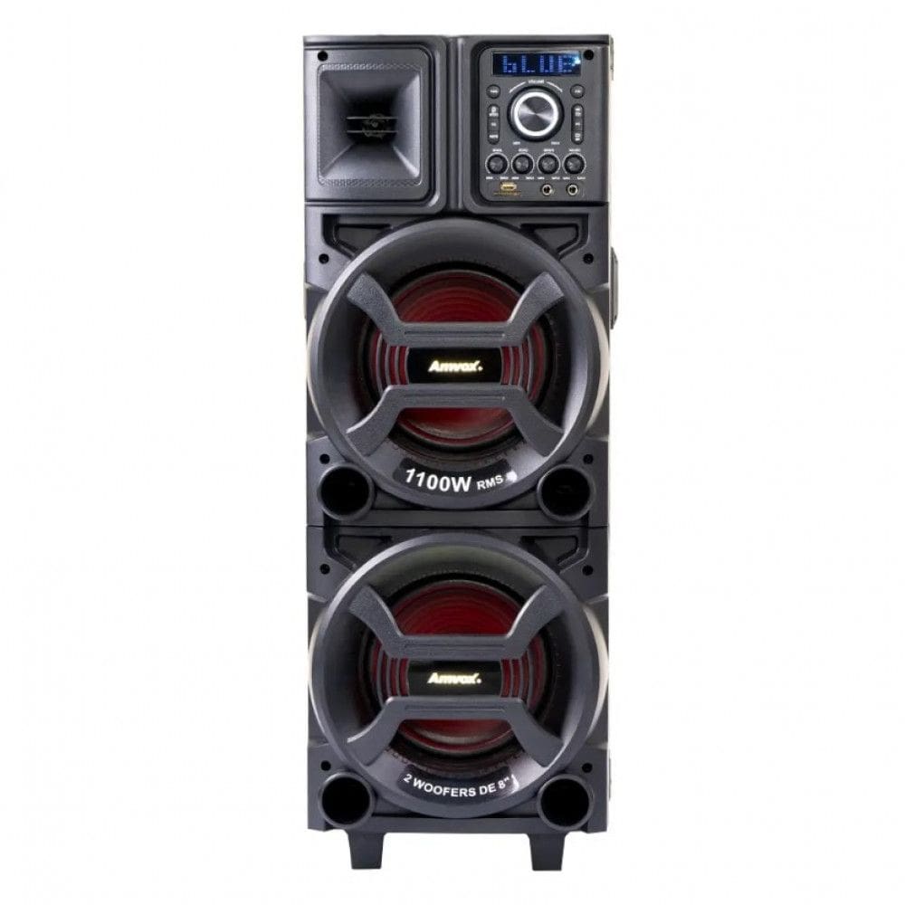 Caixa de Som Amplificada Amvox ACA 1101 Led 1100W Bluetooth