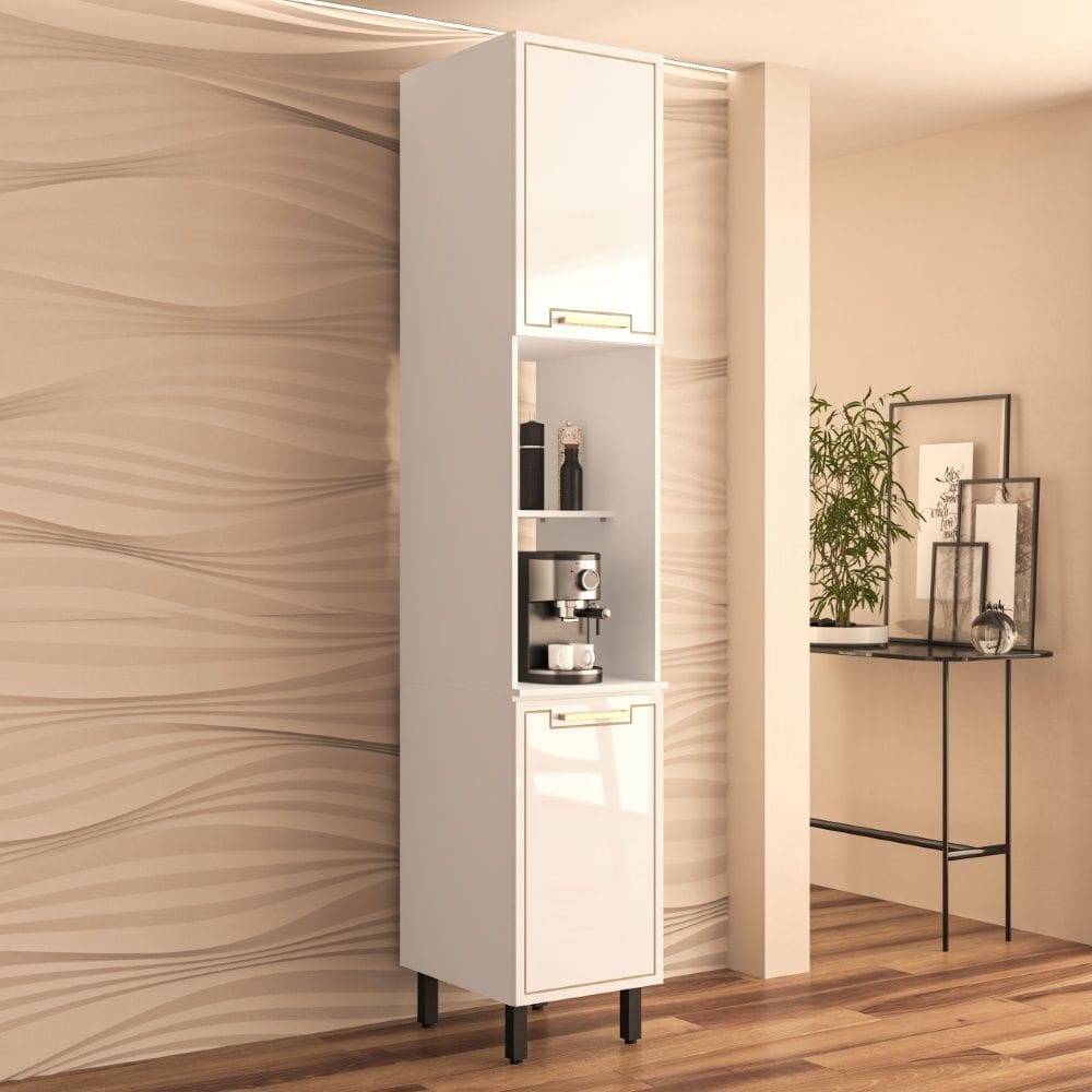 Paneleiro 2 portas 2 nichos Amara Branco Politorno Móveis