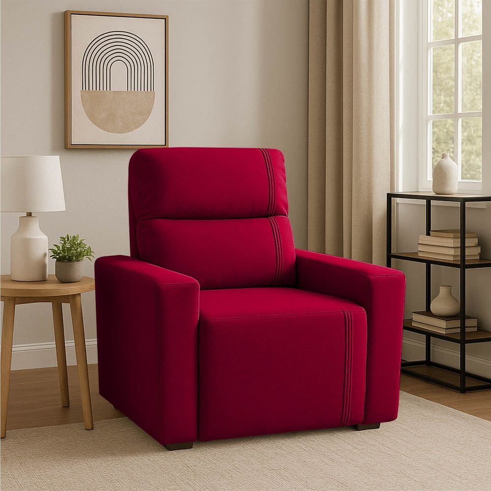 Poltrona Retratil e Reclinavel Com Porta Copo Maisa Vermelho