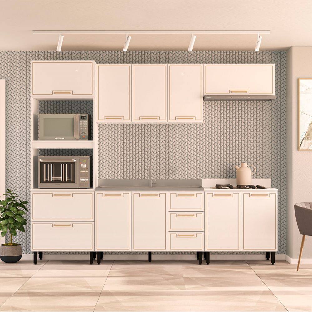 Cozinha Compacta 250079 5 Peças Amara Branco Politorno Móveis