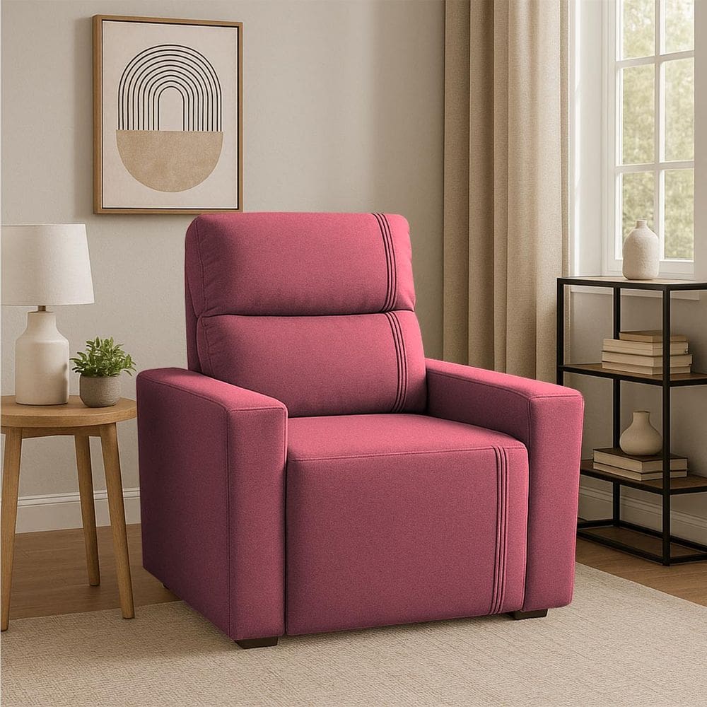 Poltrona Retratil e Reclinavel Com Porta Copo Maisa Rosa