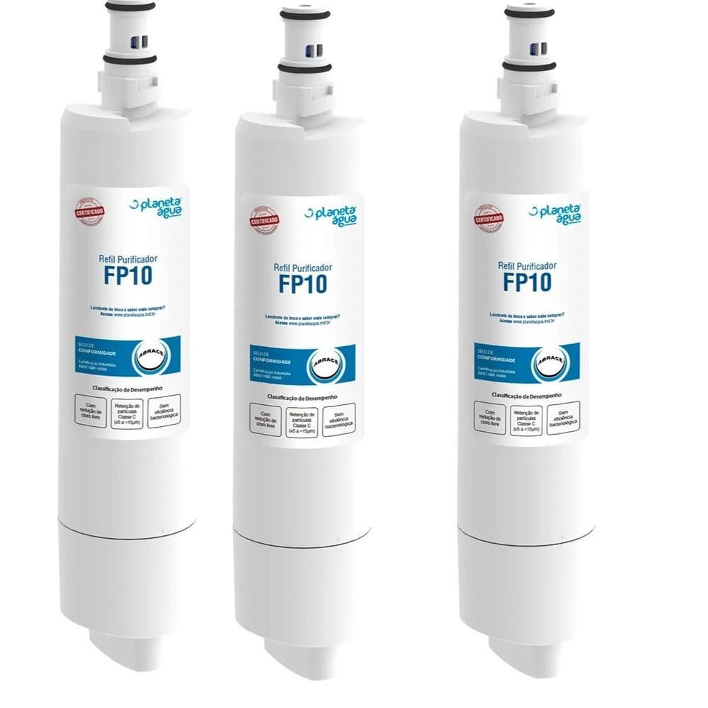 KIT 3 Refis FP10 Para Purificadores Consul  CPB34, CPB34AB, CPB34AS, CPB34AF, CPC35, CPB36AF, CPB36AB.