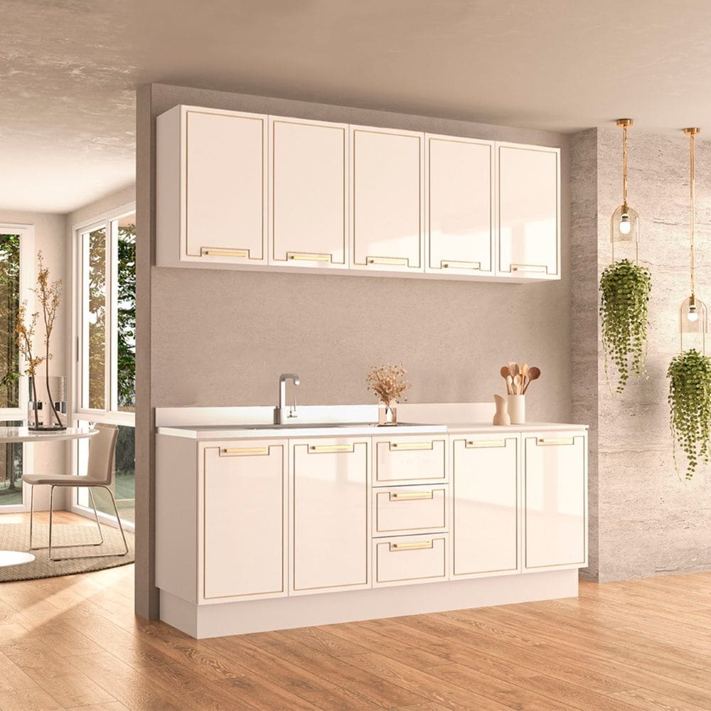 Cozinha Compacta 250083 4 Peças Amara Branco Politorno Móveis