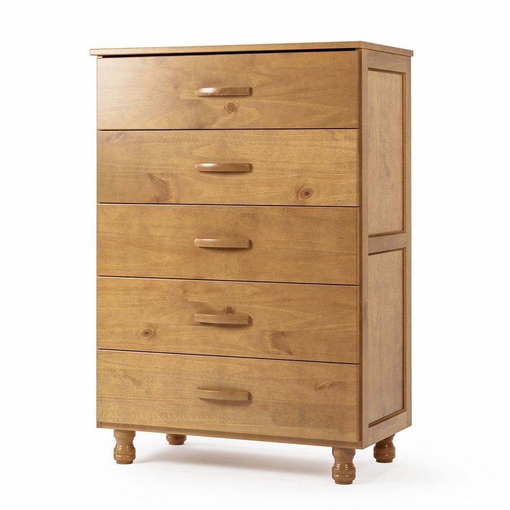 Cômoda 5 Gavetas 100% Madeira Rústica