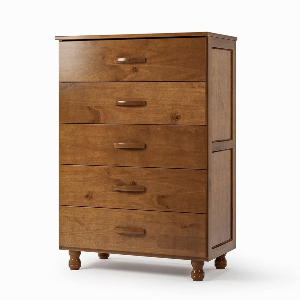 Cômoda 5 Gavetas 100% Madeira Rústica