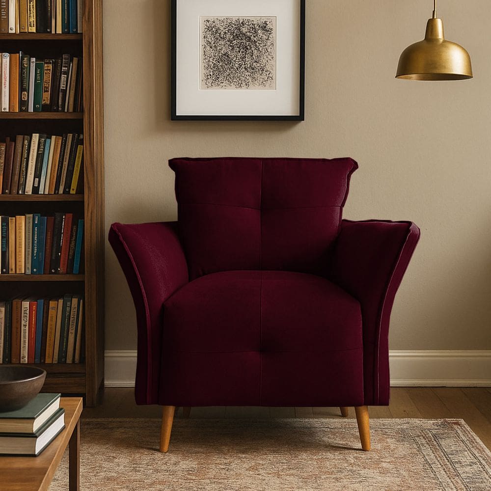 Poltrona Decorativa Para Sala De Estar E Recepção Monaliza Bordo