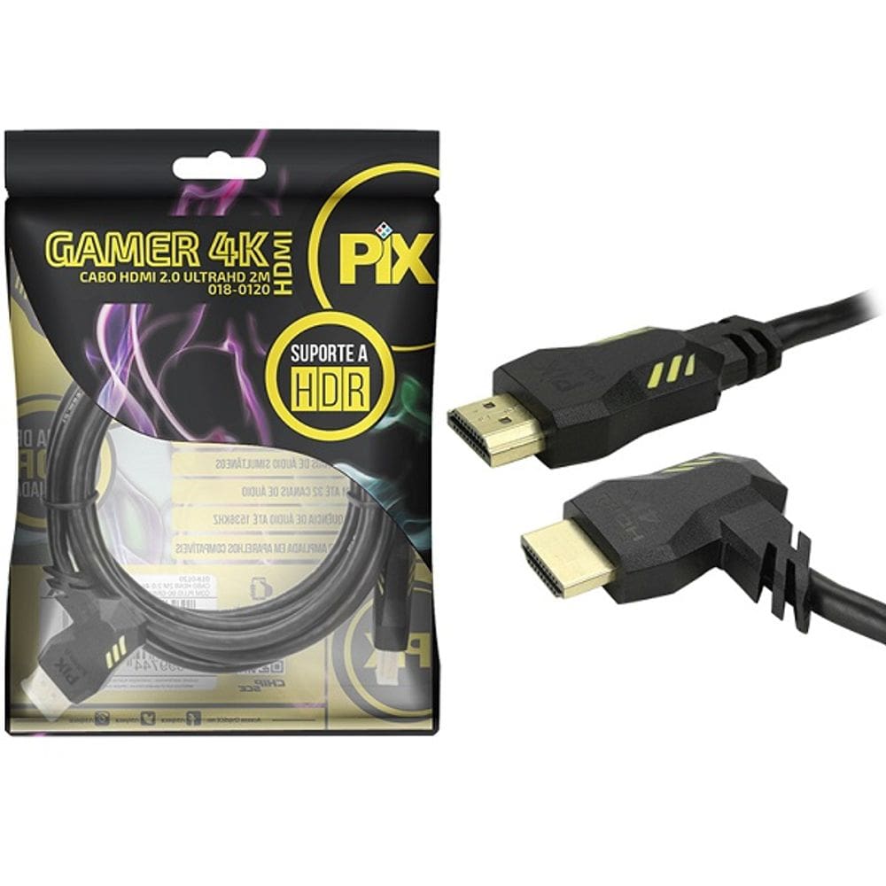 Cabo HDMI  2 Metros 2.0 4K 3D ULTRAHD ALTA Resoluçao GOLD 018-0120 PIX
