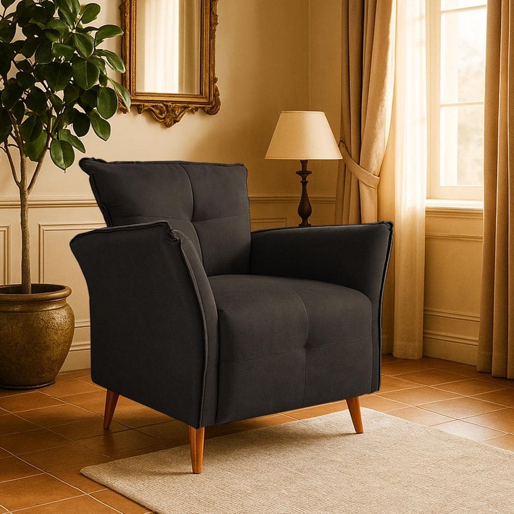 Poltrona Decorativa Para Sala De Estar E Recepção Monaliza Marrom