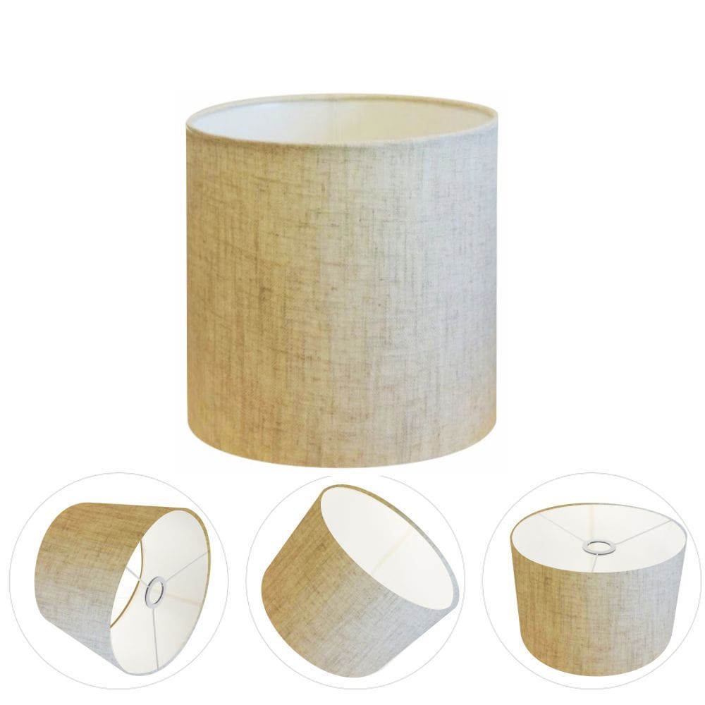 Cúpula Abajur Cilíndrica Cp-8010 Ø25x25cm Rustico Bege