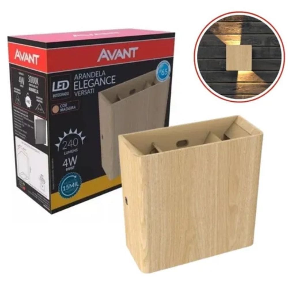 Avant Arandela Elegance Versatti LED 4W 3000K IP65  Madeira