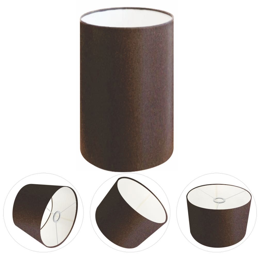 Cúpula Abajur Cilíndrica Cp-8002 Ø13x30cm Café