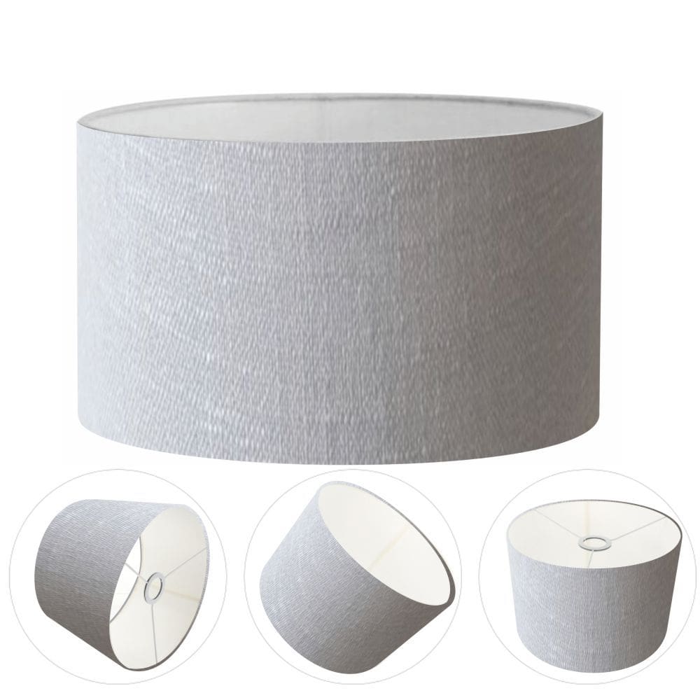 Cúpula Abajur Cilíndrica Cp-7028 Ø60x30cm Rustico Cinza