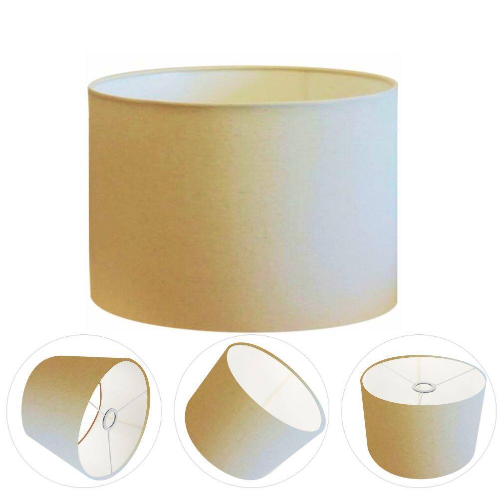 Cúpula Abajur Cilíndrica Cp-8018 Ø40x25cm Algodão Crú