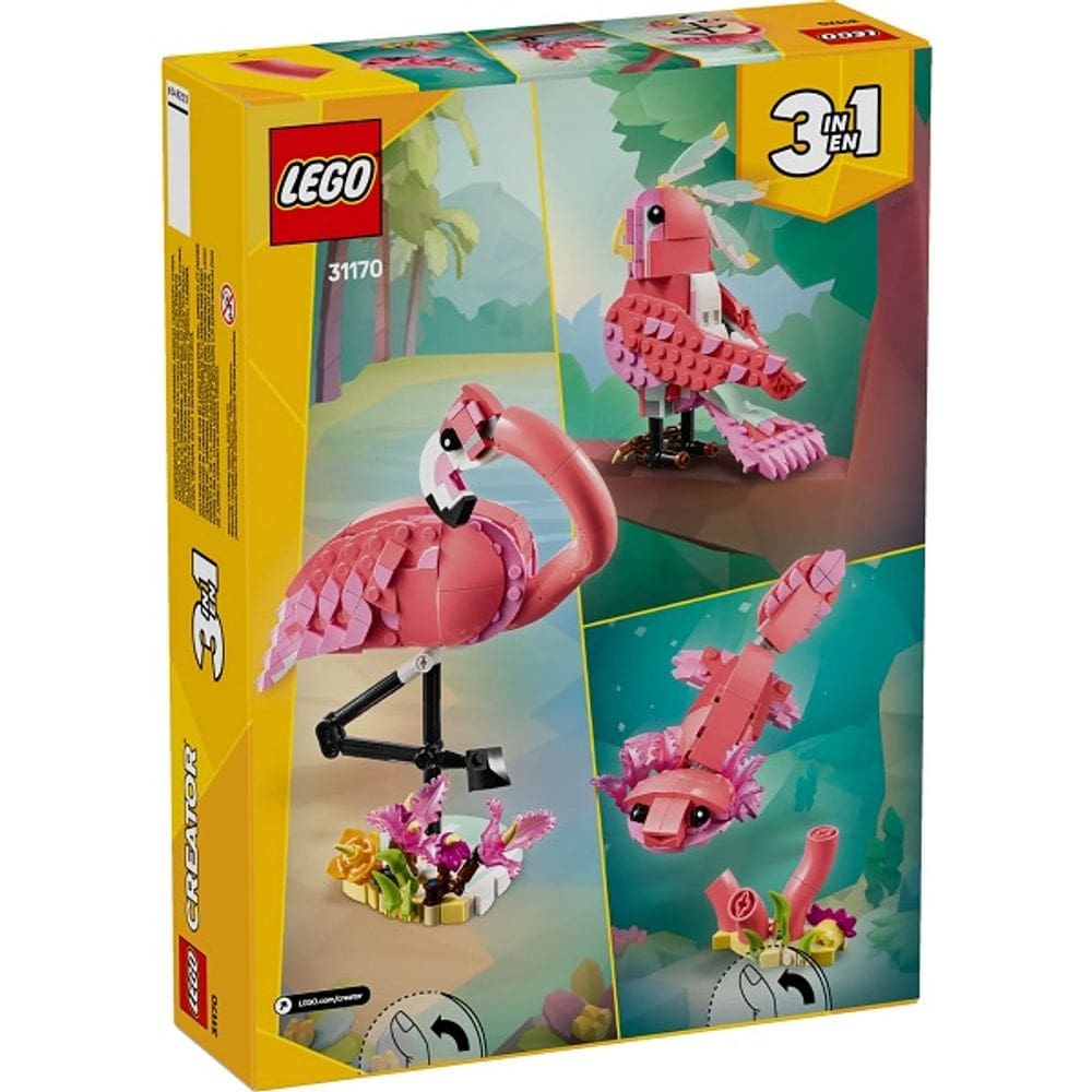 Lego Creator 3 em 1 Animais Selvagem: Flamingo Rosa 31170