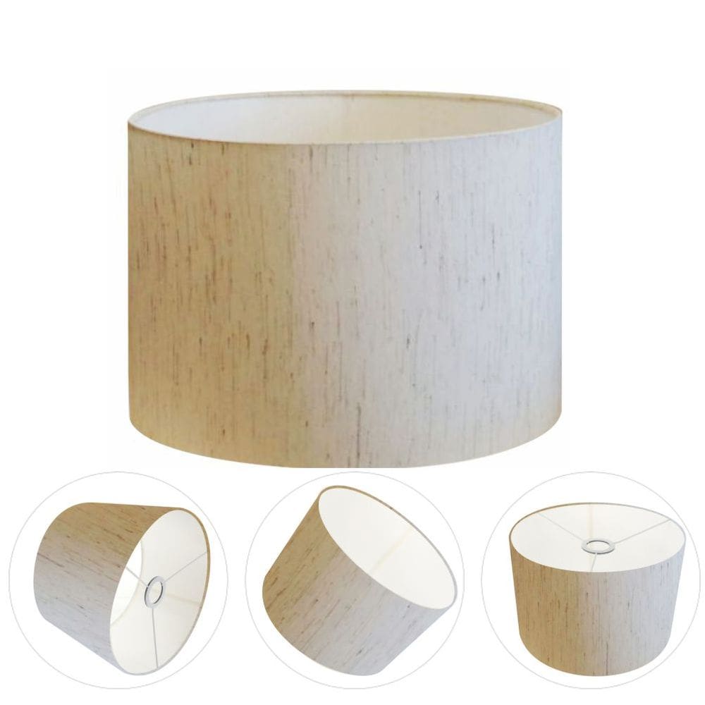Cúpula Abajur Cilíndrica Cp-7019 Ø40x30cm Linho Bege
