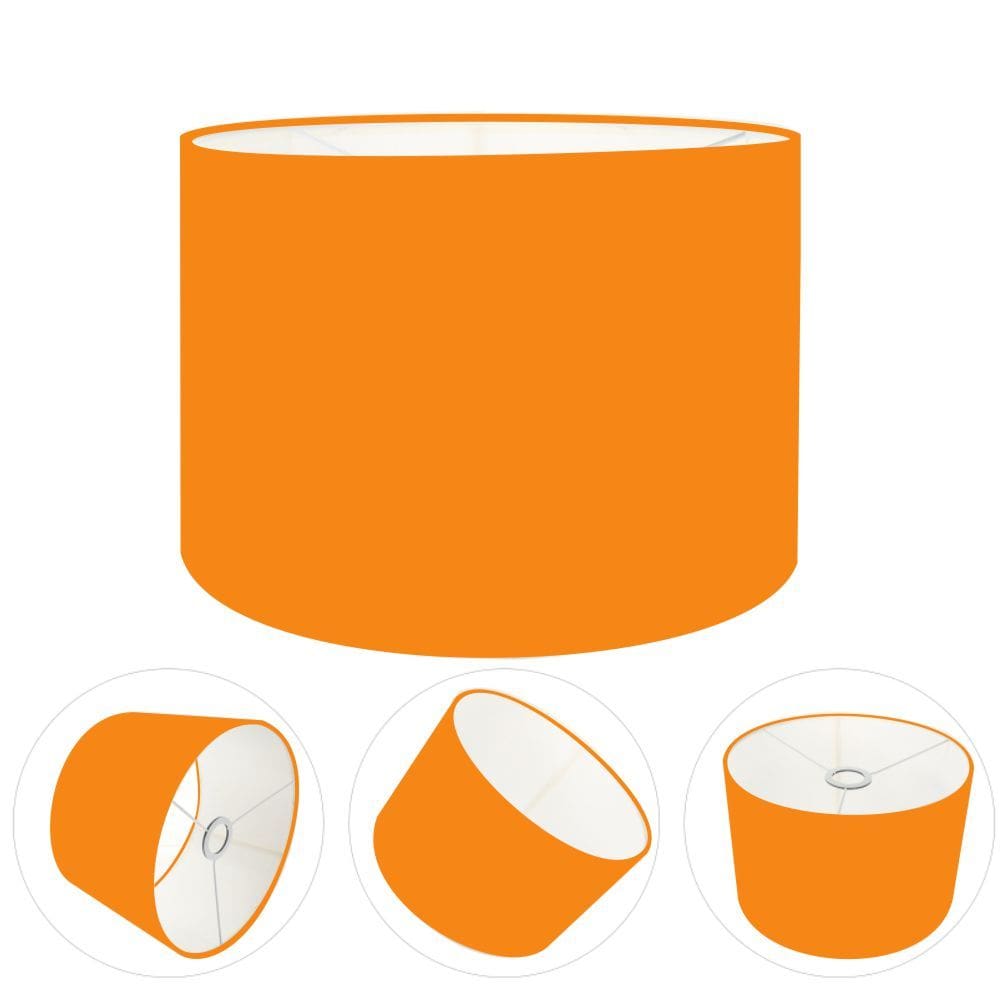 Cúpula Abajur Cilíndrica Cp-7018 Ø40x25cm Laranja