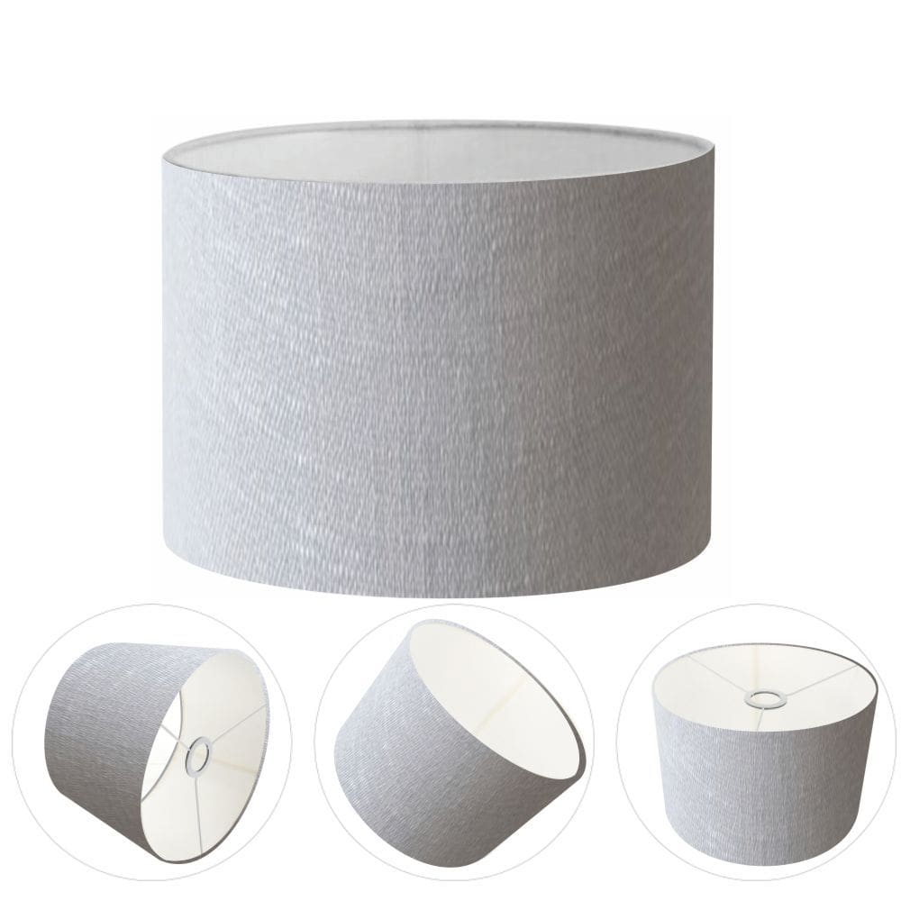 Cúpula Abajur Cilíndrica Cp-7017 Ø40x21cm Rustico Cinza